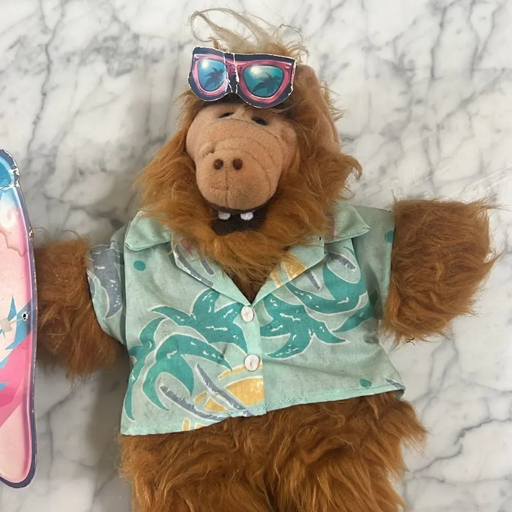 ALF 1980s TV Alien Burger King Hawaiian Shirt Surfer Plush Stuffed Hand Puppet